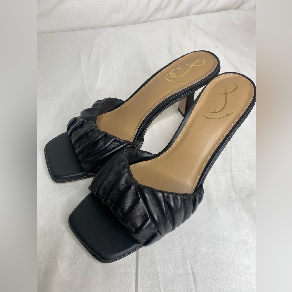 Sam Eldeman Kittie Black Leather Dress Mules 9M - Picture 4 of 9